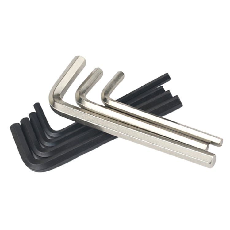 Nickel-plated/zinc-plated/blackened hex socket wrench, flat head L-shaped hex socket small wrench, black/blue and white hex key details Picture