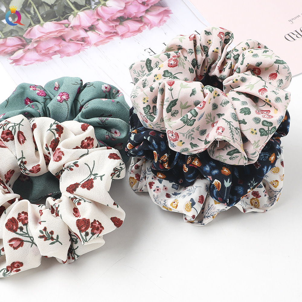 Qiyue Cross-border Japanese and Korean new fresh and cute large Intestine ring fabric hair ring, cute and ethereal female ponytail large intestine Hair ring full figure