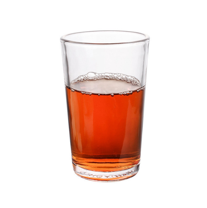 Tableware tempered cups, slanted smooth tempered cups, glass cups, water cups, transparent beer mugs, tea cups, juice cups Item Picture