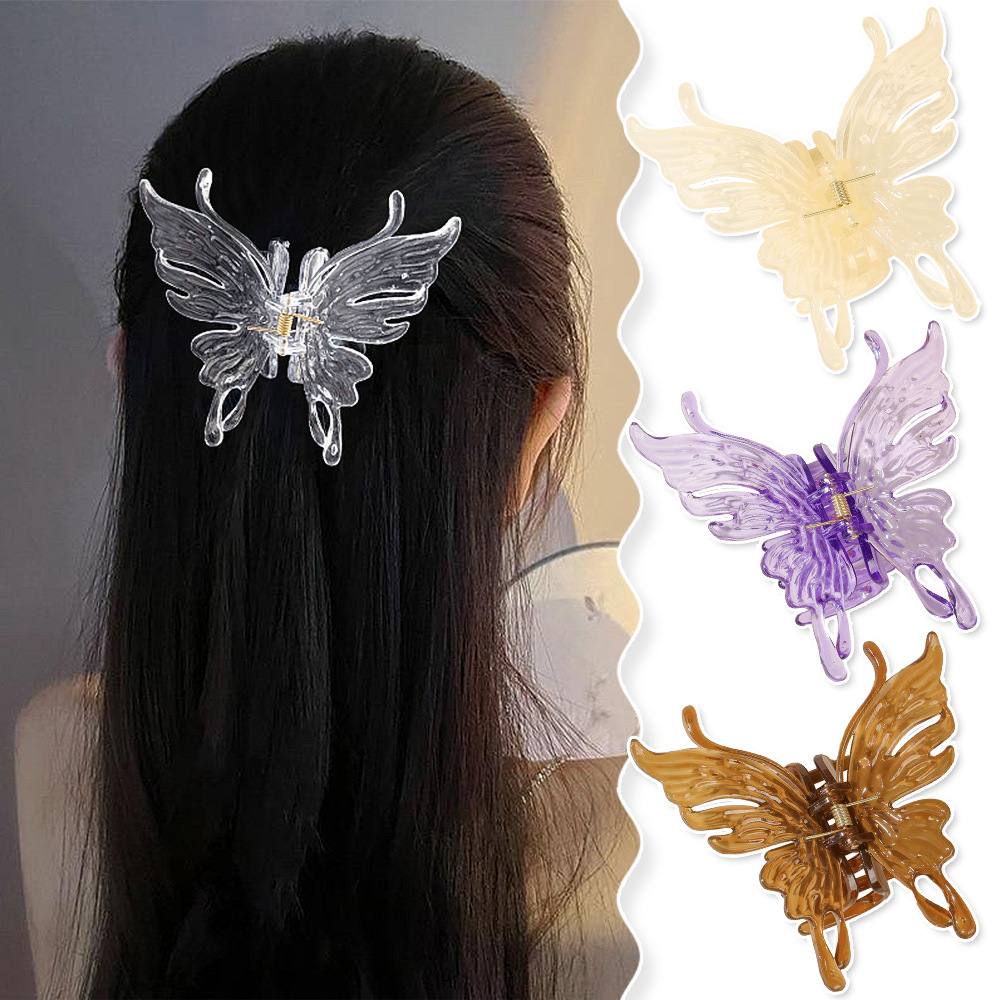 Wholesale of Qiyue high-end large-sized butterfly hair clips, updo hair clips, head clips, shark clips, children's headwear and hair accessories details Picture