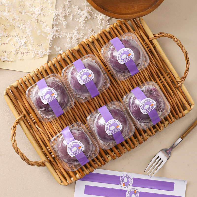 Each piece of taro paste cheese ball packaging box contains 80g egg yolk pastries, snow cream, green rice balls, and is a transparent baking box Application Scenario