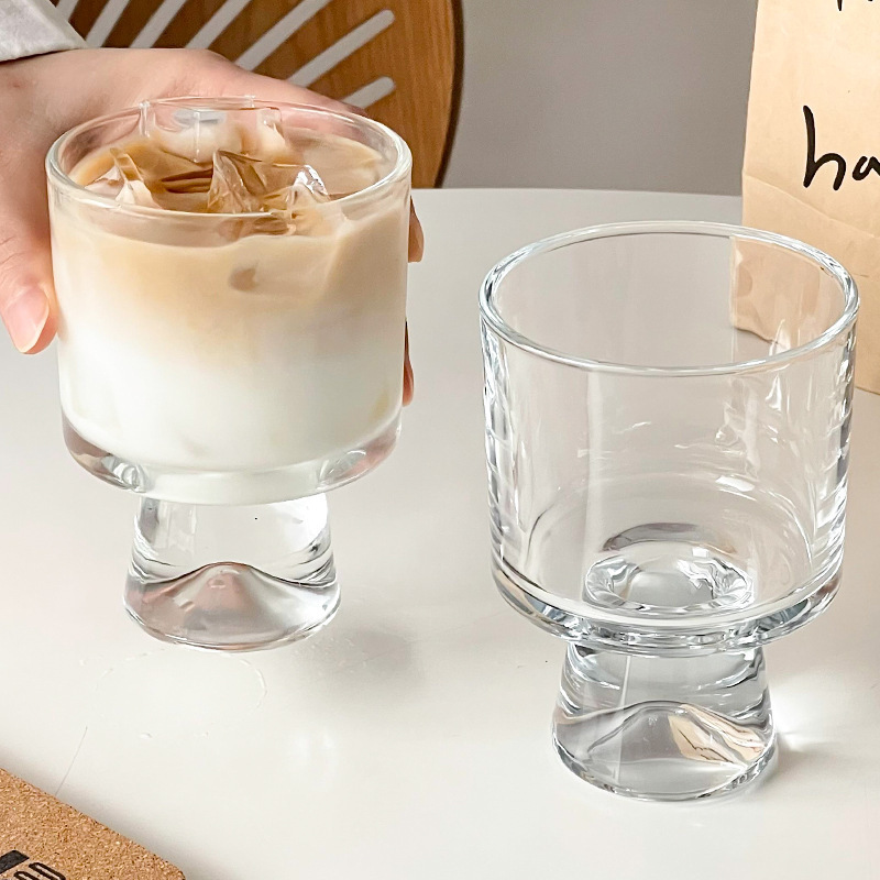 Wholesale of popular dessert cups, coffee cups, tall glass cups, juice cold drink cups, household heat-resistant glass water cups and hot red wine glasses Specification drawing