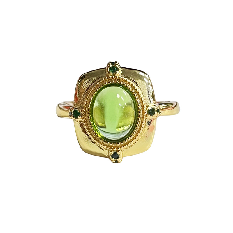 The golden retro court-style ring, a niche design for women with an open ring, exudes a sense of light luxury and sophistication, and is a fashionable and individual ring trend Item Picture
