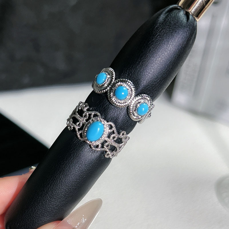 The Blue Pine trendy and elegant cross-border ring is a bestseller with a gender-neutral style. It features a fashionable ring with a hollowed-out pattern design details Picture