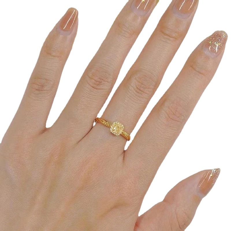 The same style of small sugar cube ring as on Xiaohongshu, with a high-end design and adjustable opening, is a perfect index finger ring accessory for best friends Item Picture