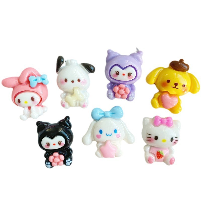 Cartoon and cute Sanrio resin accessories, diy jewelry accessories, hair clips, headwear, phone cases, cream glue accessories Item Picture