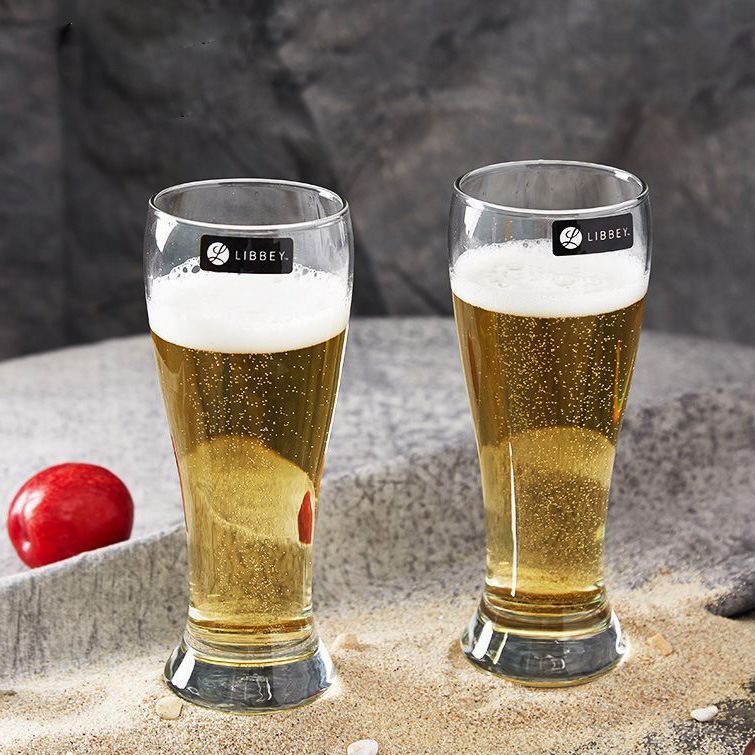 Libby Strongman beer mugs, large-capacity draft beer cups, cinched waist cups, juice cups, craft beer cups, glass cups with logo printing full figure