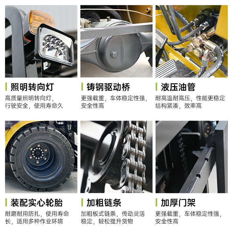 Cross-border manufacturer of 2-ton and 3-ton lithium battery balanced gravity four-wheel new energy handling and stacker electric forklifts details Picture