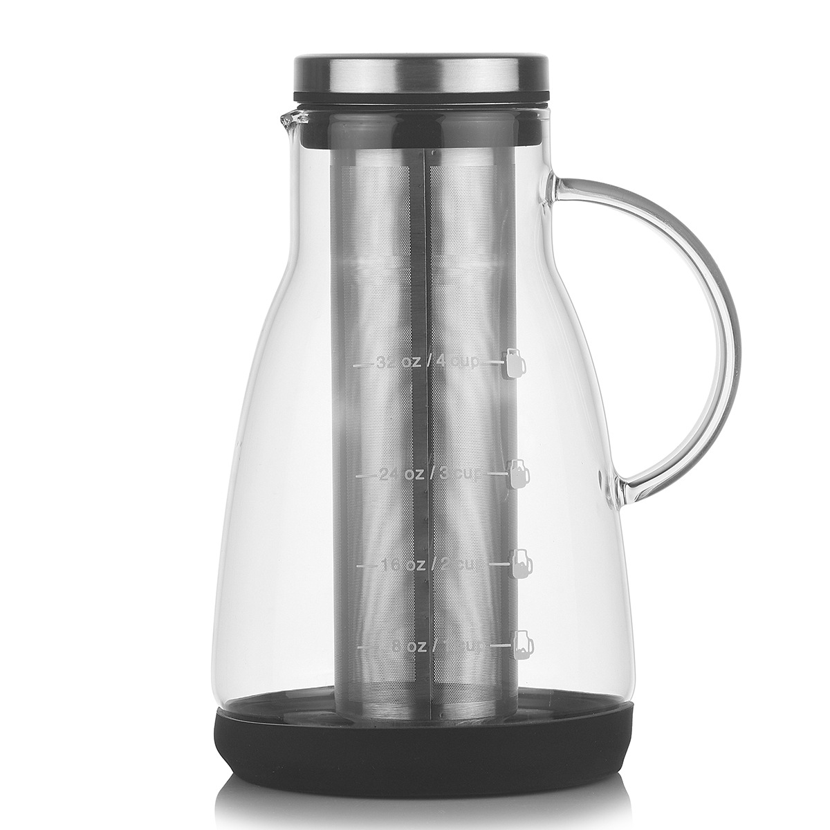 Cold drip cold brewing pot, cold brew coffee pot, resistant to cold and heat, large capacity for sharing flower tea, filtering tea, high borosilicate glass pot Item Picture