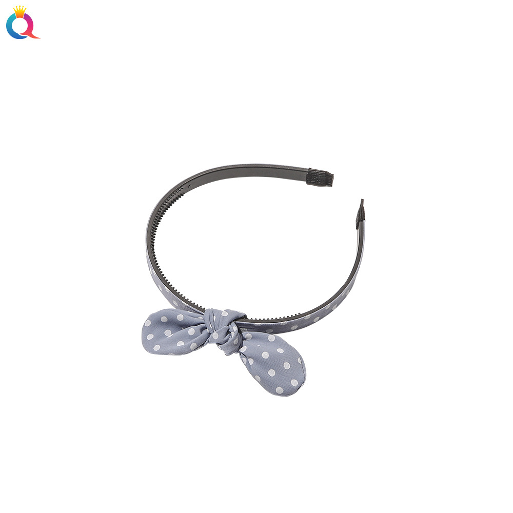 Qiyue Korean Edition New sweet fabric princess hairband, bow headband, children's rabbit ear hair tie, hair accessory for women Item Picture