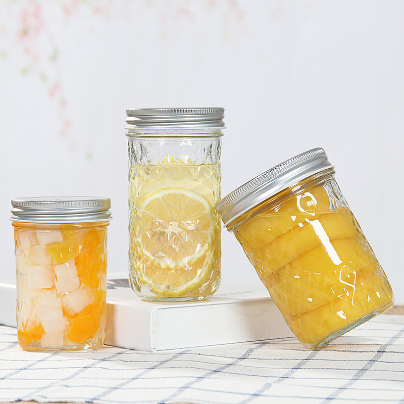 Fashionable diamond-shaped b Mason beverage cup, diamond juice cup, dining milk tea beverage cup, jam bottle, honey bottle Specification drawing