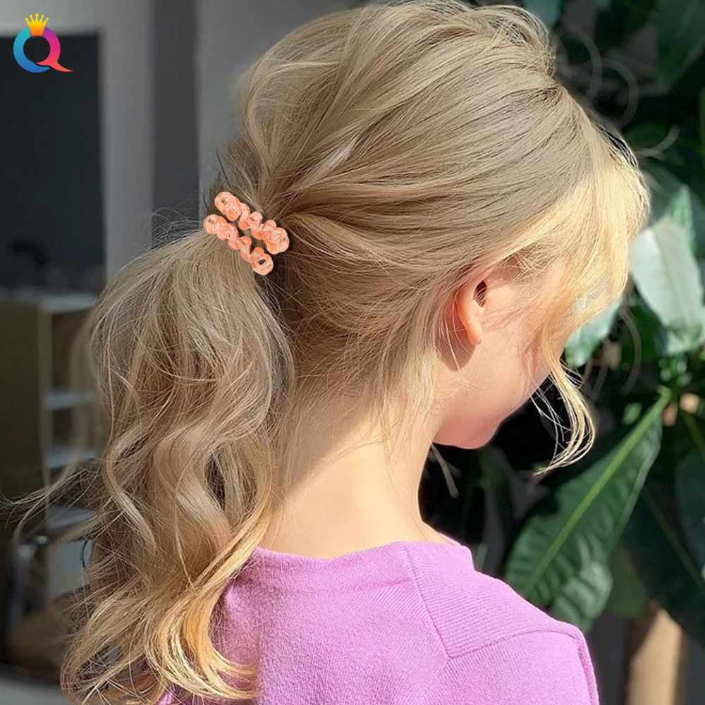Qiyue high-elasticity telephone line hair tie, ins high appearance level hair tie, hair band, leather band, women's hair tie wholesale Specification drawing