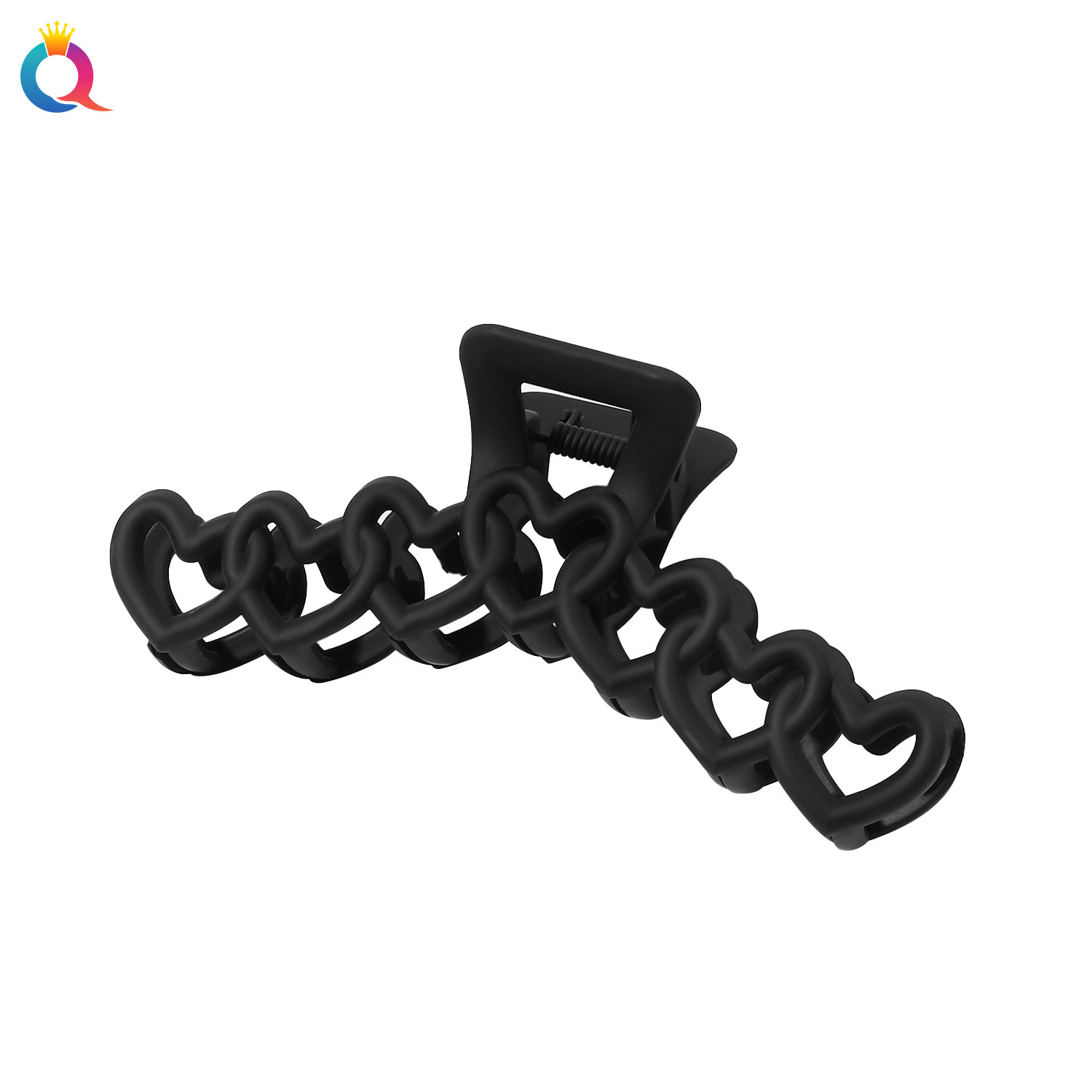 Wholesale of Qiyue Cross-border hollowed-out heart-shaped hair clips for women with a high-end look, large volume, multi-coil hair clips, shark clips, and hair accessories Item Picture