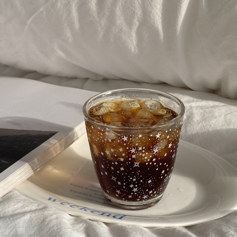 Korean cute, simple and retro star-shaped glass cups, niche Instagram personalized star-shaped coffee cups and breakfast cups, with a sense of luxury Item Picture