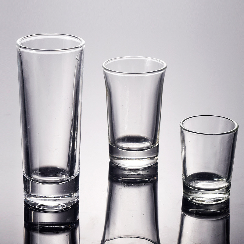 Glass wine glass set: White spirit glass, thick-bottomed wine glass, transparent small glass cup that can be used as LOGO, spirits glass, one-sip glass Specification drawing