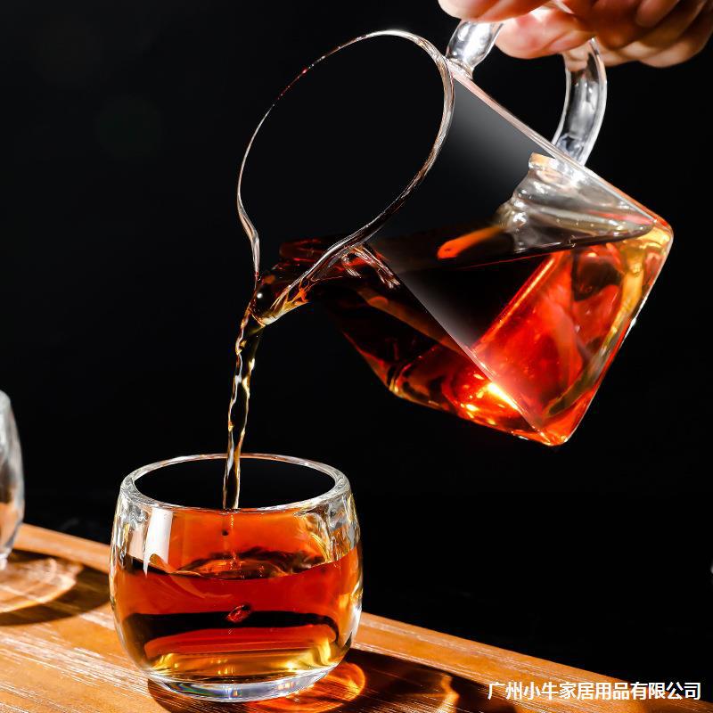 Household thickened finger cups that are not hot to the touch, tea-tasting cups, master cups, exquisite meditation tea cups, glass tea sets, 2 liang cups details Picture