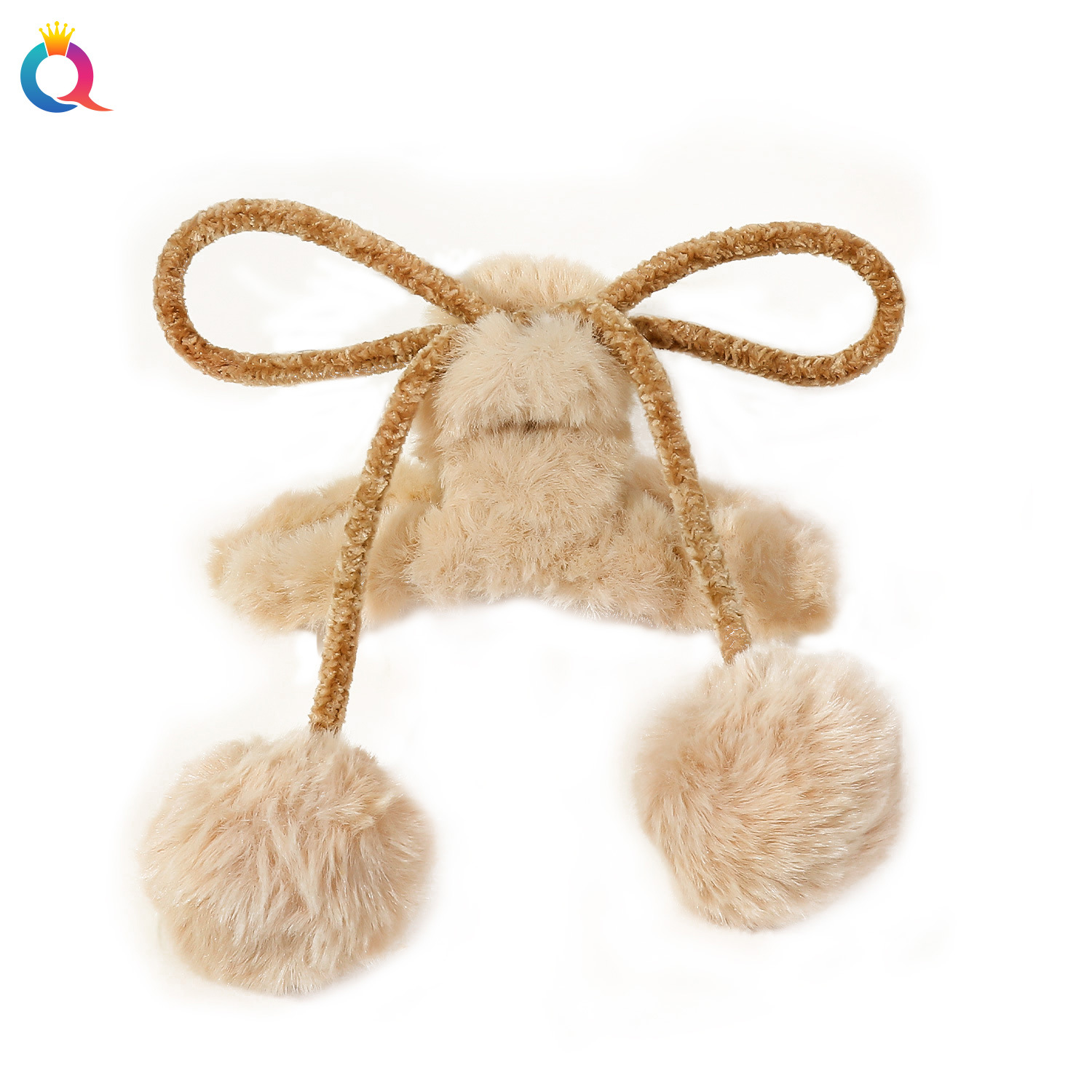 Qiyue Cross-border Autumn and Winter plush tassel hair clips, elegant and stylish coiled hair clips, shark clips, hair accessories and headwear wholesale Item Picture
