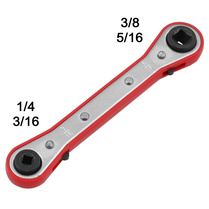 Double-head square ratchet wrench, air conditioning valve quick wrench, cold storage wrench, refrigeration equipment maintenance wrench undefined