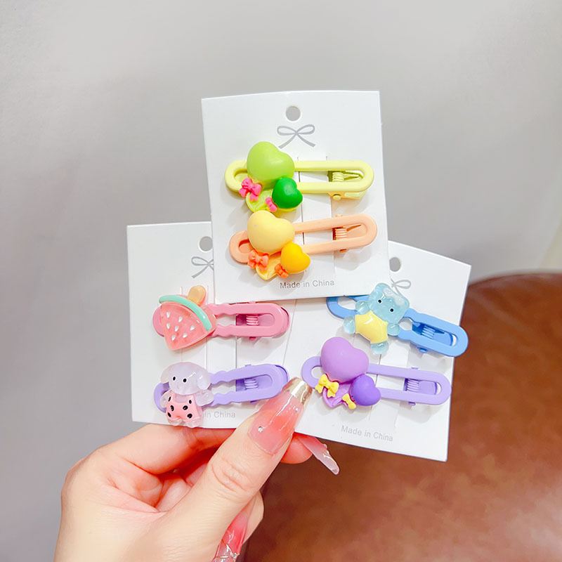 Baby hair clips, Korean girls' bangs clips, princess headwear, cute cartoon little animals, girls' fashionable duckbill clips Specification drawing