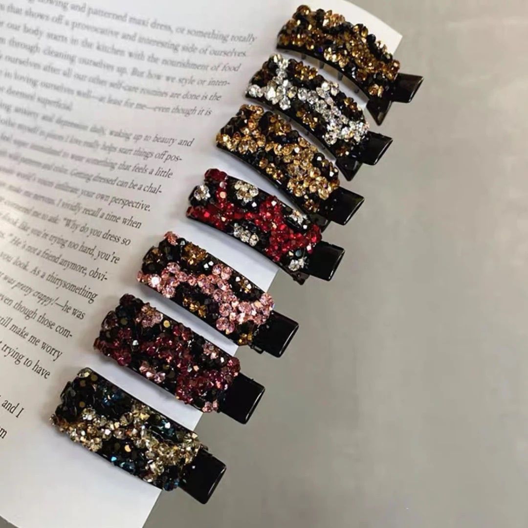 Korean-style sparkling diamond hair clips, high-end and exquisite girl's forehead bangs clips, back of the head hair clips, hair clips full figure
