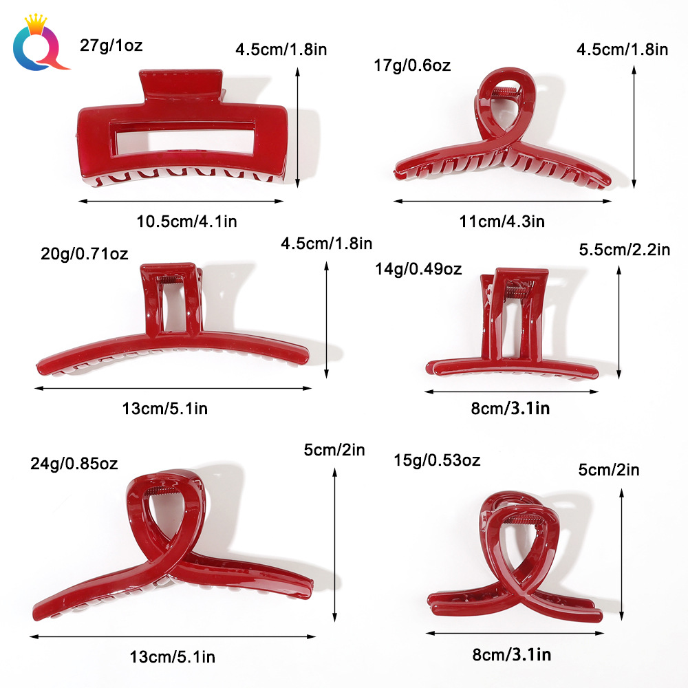Qiyue New Year Red Hair clip, high-end style, women's back head updo, shark clip, headwear and hair accessories wholesale Application Scenario