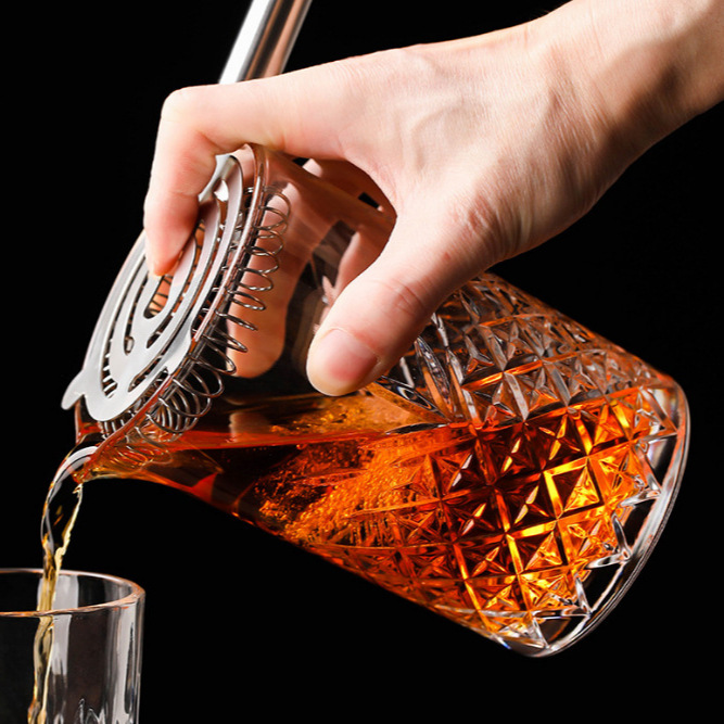Japanese-style crystal cocktail glass, household bar cocktail mixing and stirring cup, cocktail tool set Specification drawing