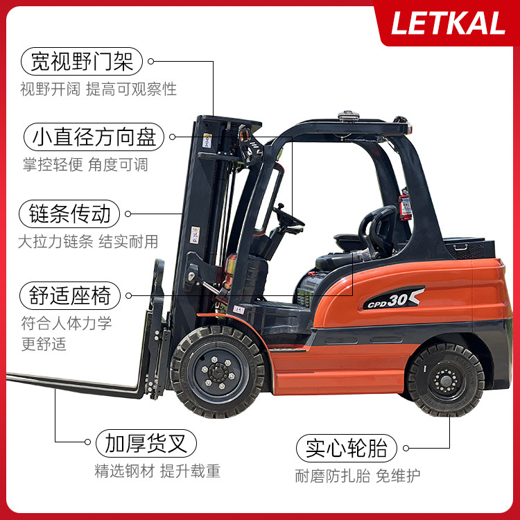 Electric forklifts, 2-ton, 3-ton, 5-ton battery forklifts, lead-acid lithium batteries, supermarket, warehouse, stacking, loading and unloading, cross-border foreign trade Application Scenario