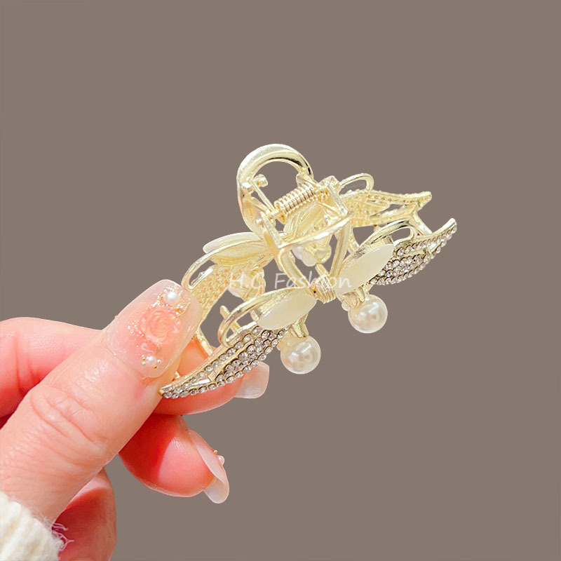 New spring and summer bestsellers: Medium-sized hairpins with cat's eye imitation, bow tie, rhinestone hairpins, and high-end semi-tied pearl accessories Specification drawing