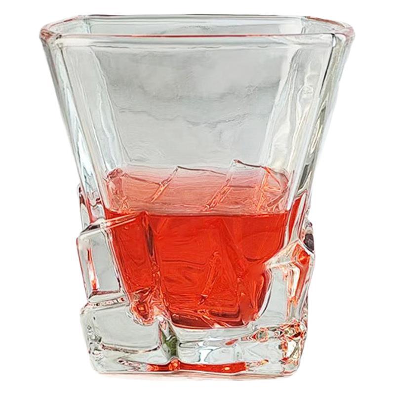 Creative light luxury glass cups, high-end water cups, whisky cups, space gold ice cube cups, artistic limited edition wine glasses Item Picture