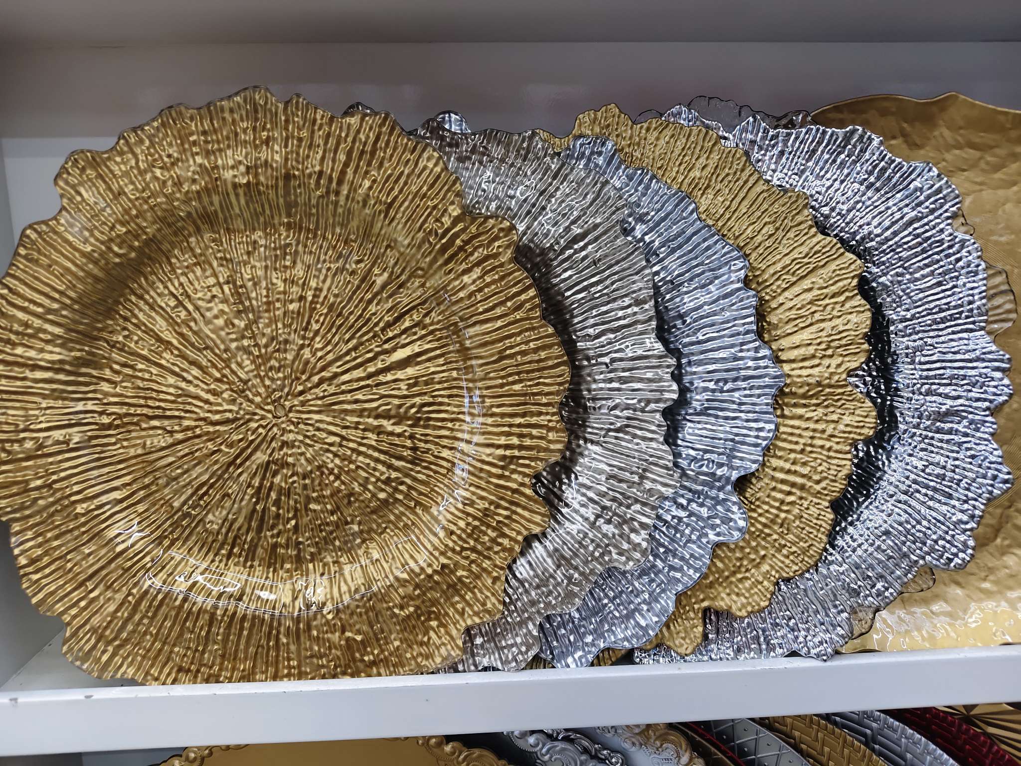 塑料盘子圣诞盘子婚庆用品碟子金色银色盘子厂家直销定制塑料制品详情图8