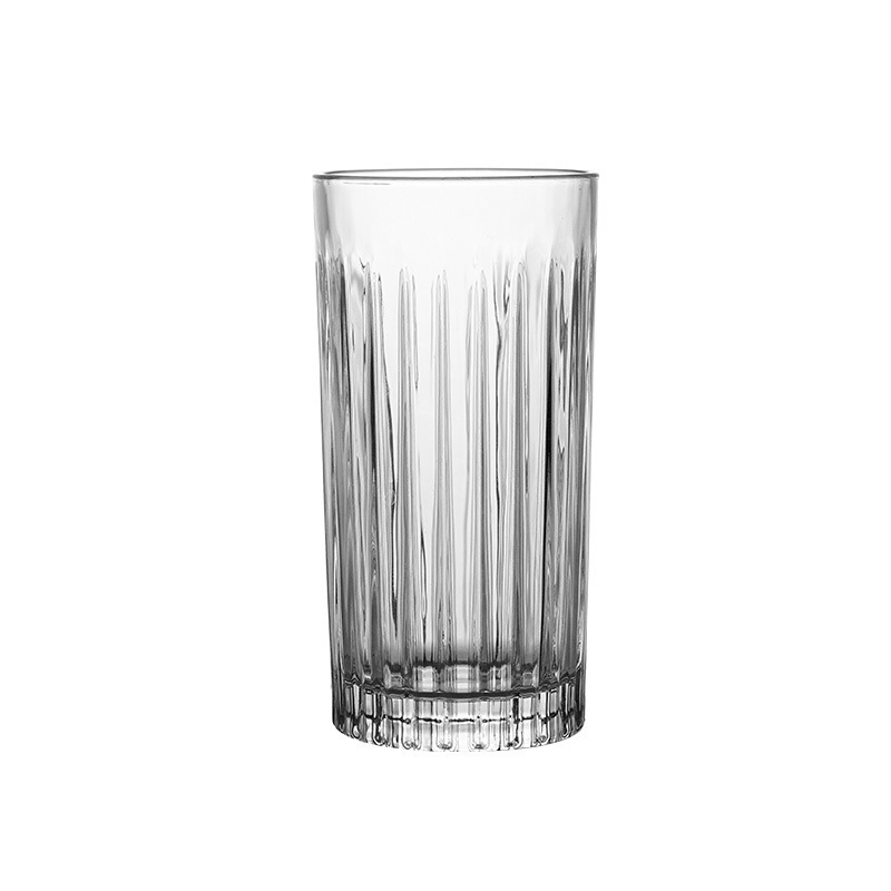 Ins-style cafe, American iced latte coffee cup, cold brew mocha, retro striped glass cup, whisky glass cup Item Picture