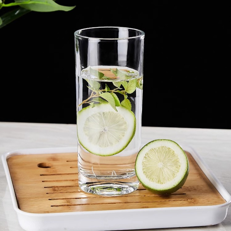 Transparent round-mouthed straight glass cups, tea cups, white spirit cups, beer mugs, milk, breakfast, juice, beverages, cold drinks, water cups Specification drawing