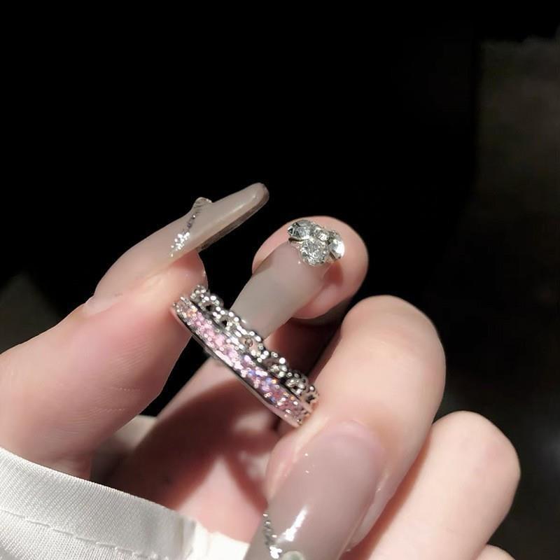 Korean-style sweet heart-shaped butterfly opening ring for women, with a fresh and unique charm, exquisite and light luxury, adjustable index finger ring trend Specification drawing