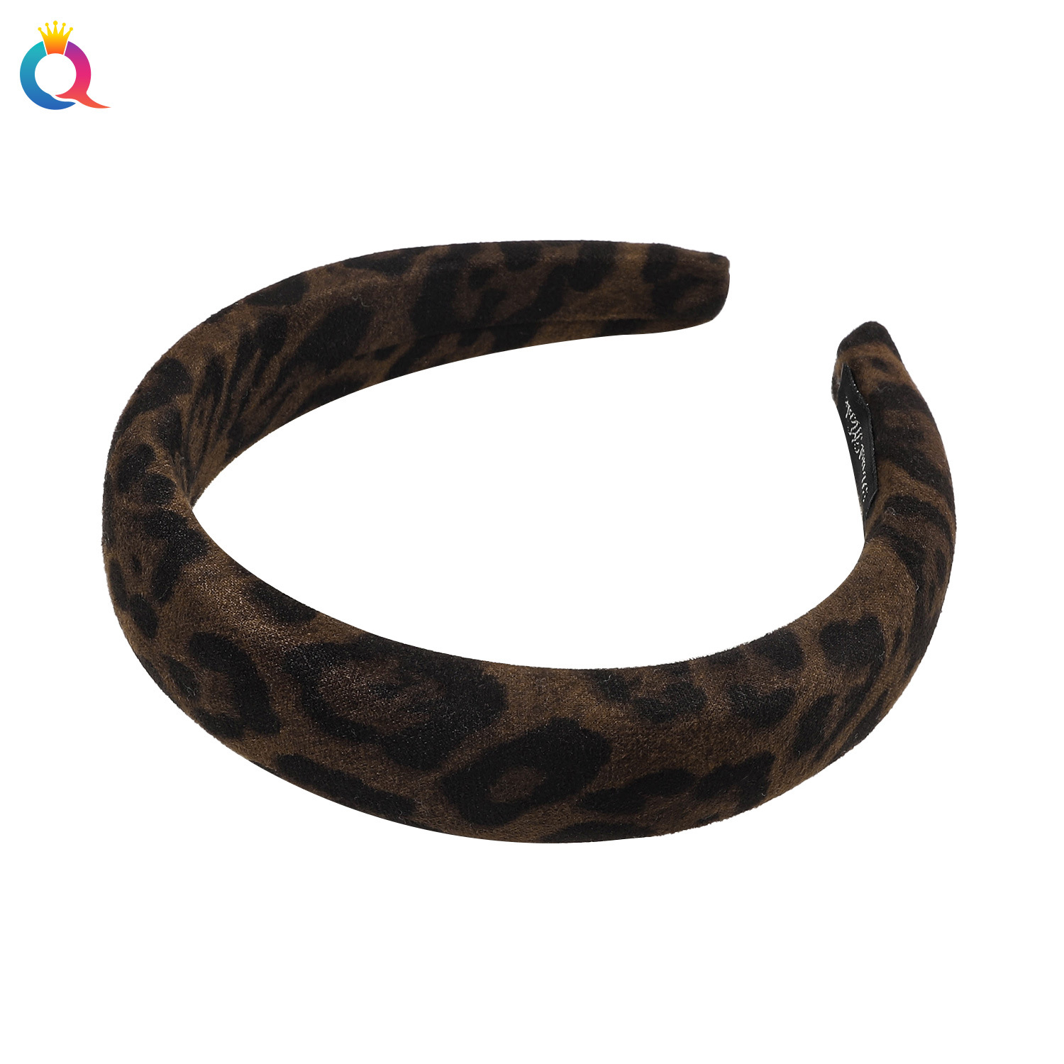 Qiyue Cross-border Leopard Print Velvet hair Band for lifting hair, retro women's simple face-washing hair hole pressing hair band wholesale Item Picture
