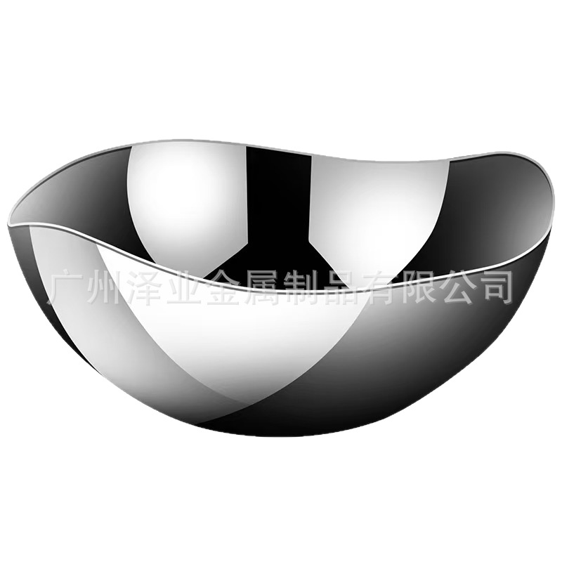 Cross-border foreign trade European-style 304 stainless steel fruit plate, salad snack bowl, creative wave modern simple dried fruit dish Item Picture