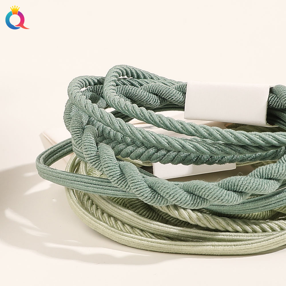 Qiyue Cross-border Simple Hair Tie and hair Band Basic High Elasticity Women's elastic Band ins High appearance Level Hair Tie wholesale Application Scenario