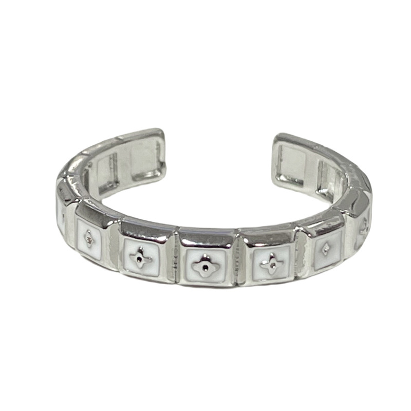 Korean-style fashionable and high-end enamel drop glaze versatile ring, a niche design for women, sweet and cool, simple and elegant index finger ring Item Picture