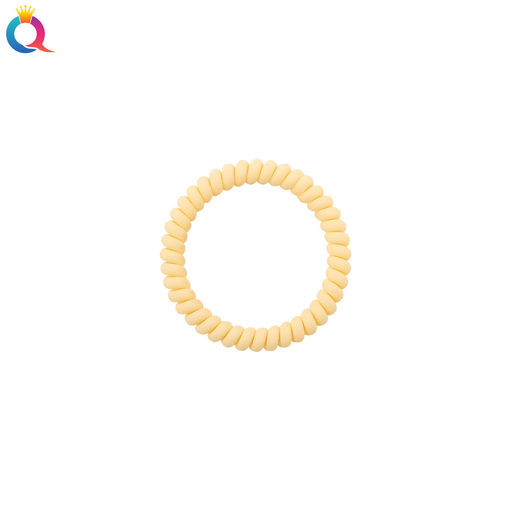 Qiyue Korean macaron telephone line hair band, back of the head, hair tie for washing face, candy color, versatile and simple headwear Item Picture