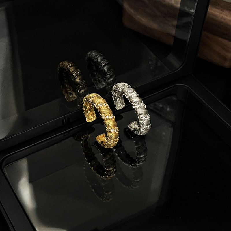 2024 New retro lasselle ring open ring for women, unique personality, sweet, cool, exquisite, versatile and simple index finger ring Specification drawing