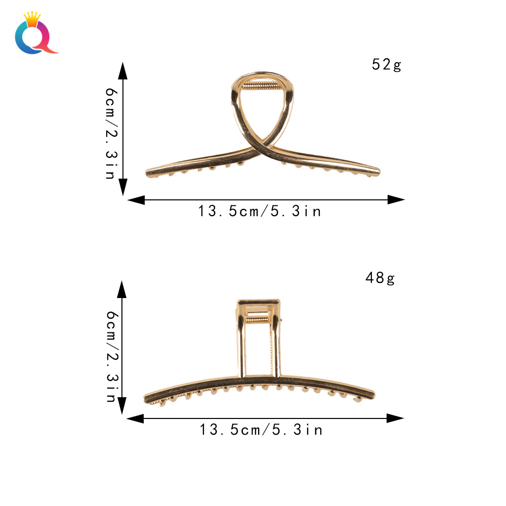 Qiyue Cross-border ins Large metal Grabbers, stylish hair clips, shark clips, updo hair grabbers, headwear and hair accessories wholesale Application Scenario