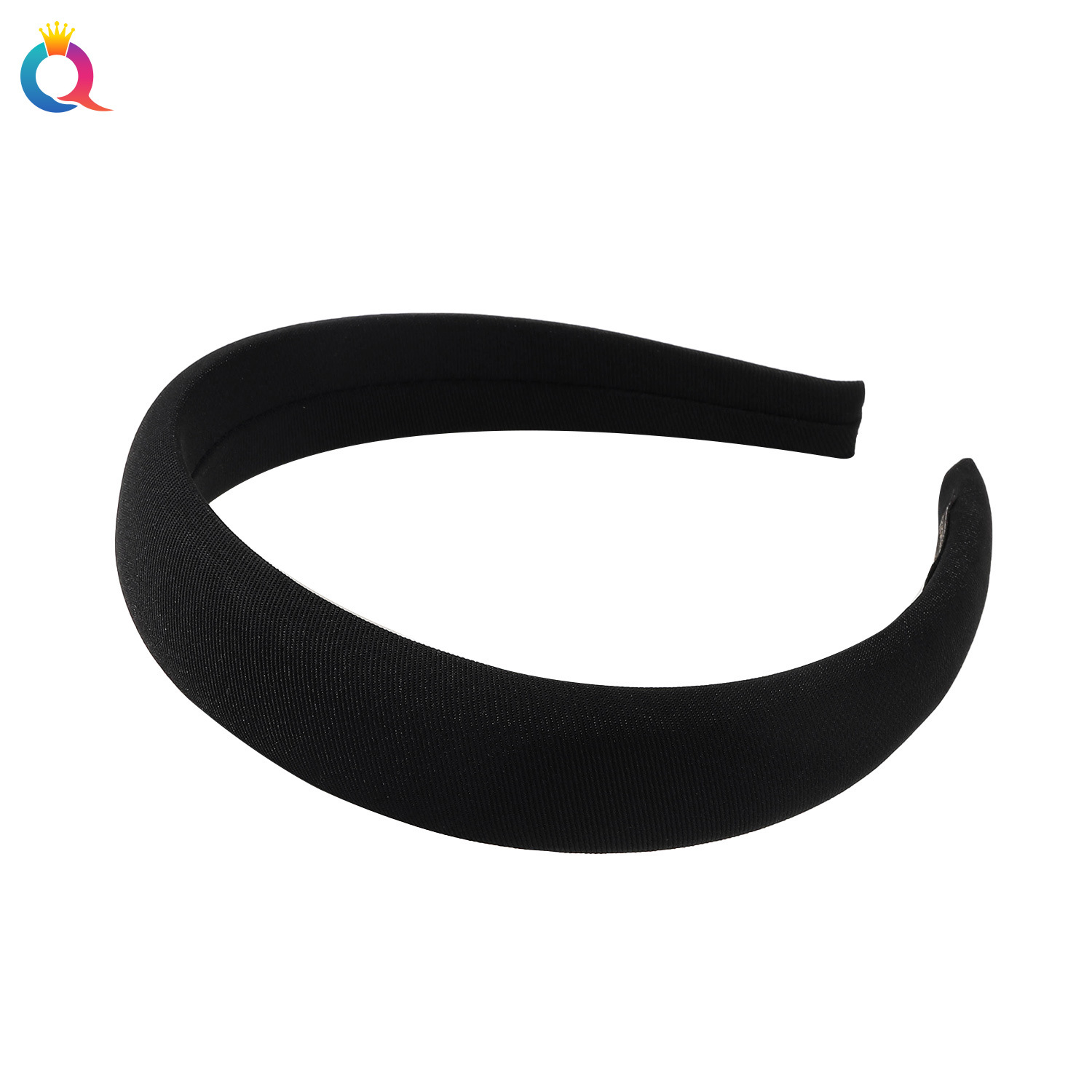 Wholesale of Qiyue Cross-border Twill Sponge solid color knotted hair band, High skull top simple headband, women's hair-pressing hole hair accessories Item Picture