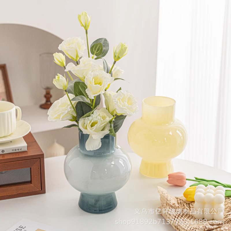 High-end ins decoration, popular and niche vases and small ornaments, living room flower arrangements, transparent water plants, simple glass home furnishings Application Scenario