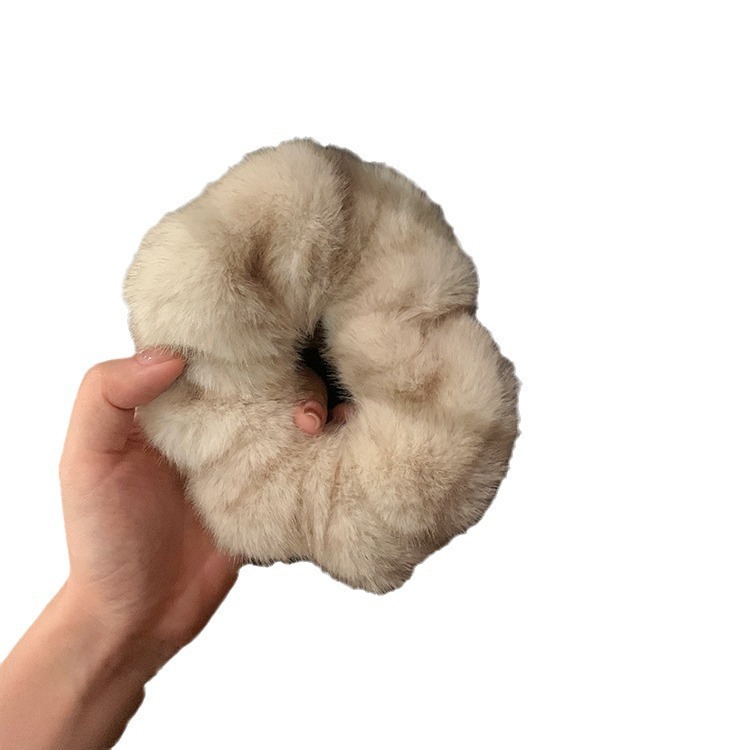 Soft and glutinous faux mink fur, fluffy cloud hair band, rubber band, women's hair tie, hair tie, 2023 new style, high-end and elegant Item Picture