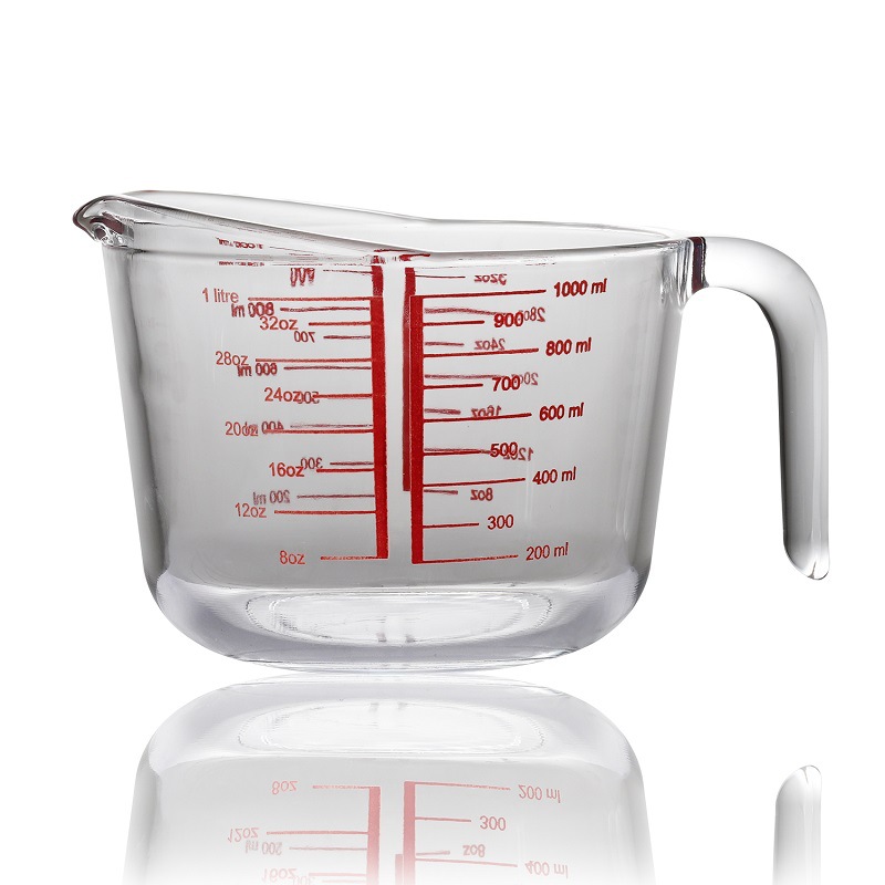 Finex transparent glass cup, tempered glass measuring cup, oat cup with handle, water cup, breakfast milk cup, household Item Picture