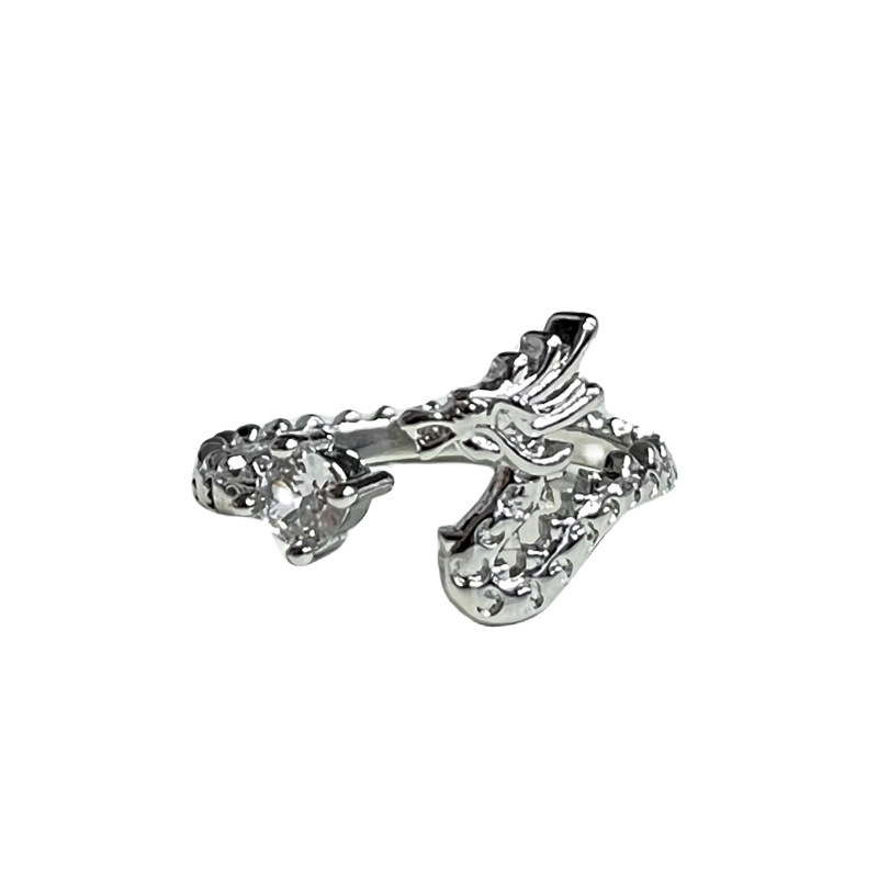 New Chinese-style retro dragon-shaped open ring for women on Instagram, a cold and niche design, light luxury and versatile ring Item Picture