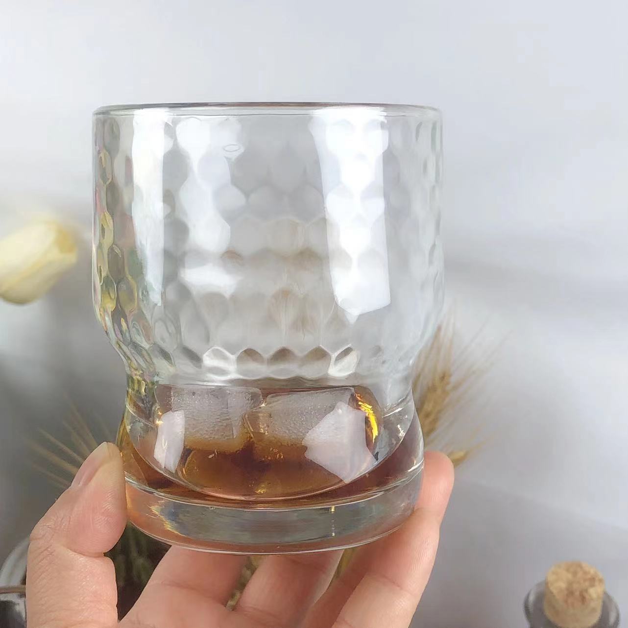 Thickened whisky glass cups, high-appearation-level glass water cups, home creative iced Americano cups, juice beer mugs Specification drawing