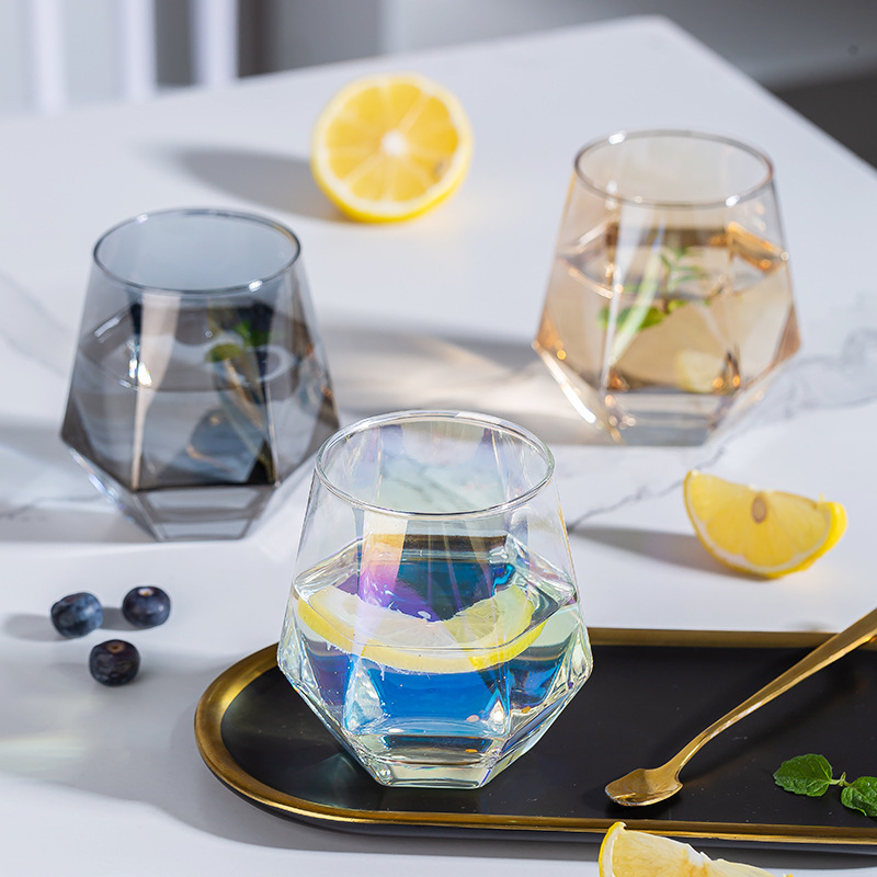 High appearance level hexagonal whisky cup, glass cup, water cup, tea cup, juice cup, milk cup, beverage cup, ins beer mug Specification drawing