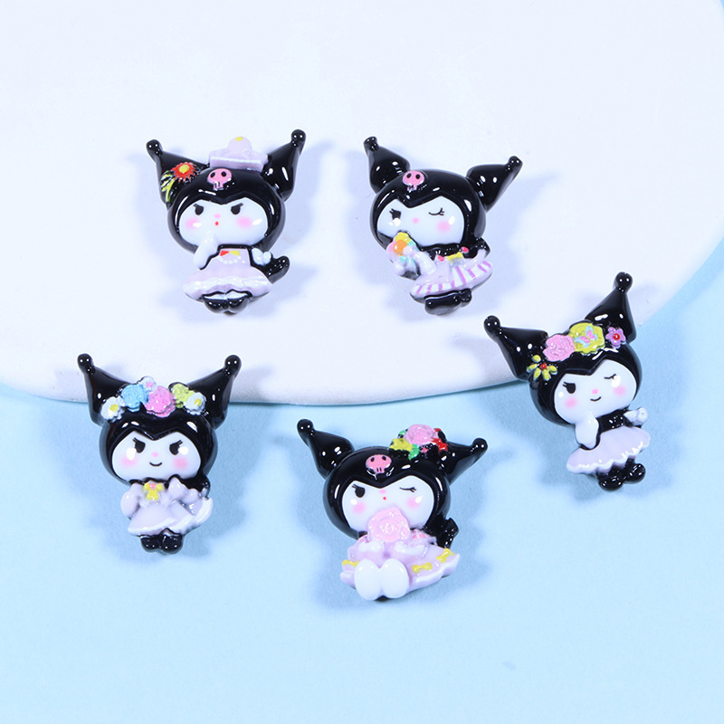 New cute cartoon diy cream glue resin accessories, phone cases, headwear, hair clips, hand-decorated fridge magnets full figure