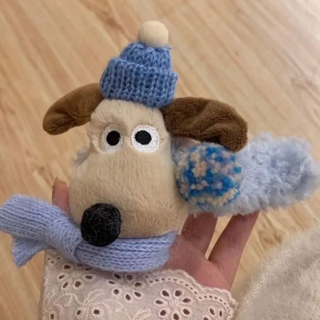 In 2025, a new large spring and summer plush bun hair accessory with a duckbill clip on the back of the head and a cute big face dog hair clip for girls will be launched full figure