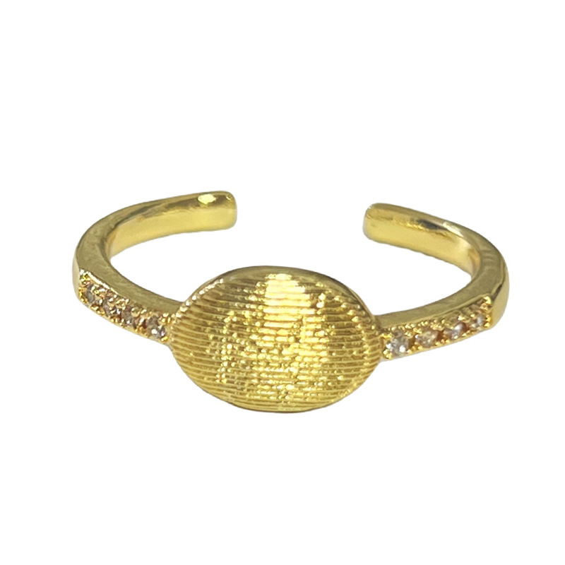 A simple geometric retro brushed heart-shaped opening ring for women, a trendy and fashionable index finger ring with a unique European and American style Item Picture